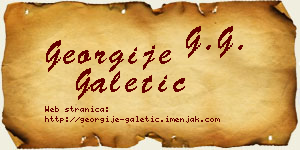 Georgije Galetić vizit kartica